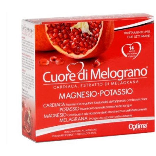 Cuore di Melograno - Magnesio Potassio - Optima Naturals - 14 bustine - Integratore alimentare di Magnesio e Potassio