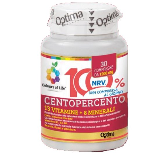 Colours of Life - CentoPerCento - Optima Naturals - 30 compresse - Integratore alimentare di 13 vitamine e 8 minerali  