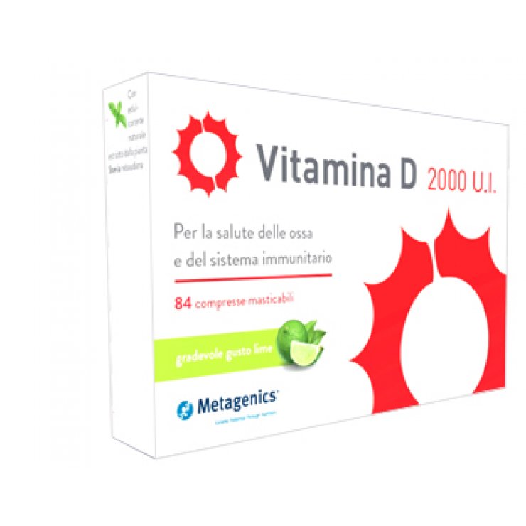 Vitamina D 2000 U.I. - Metagenics - 84 compresse masticabili - Integratore alimentare di Vitamina D per la salute delle ossa
