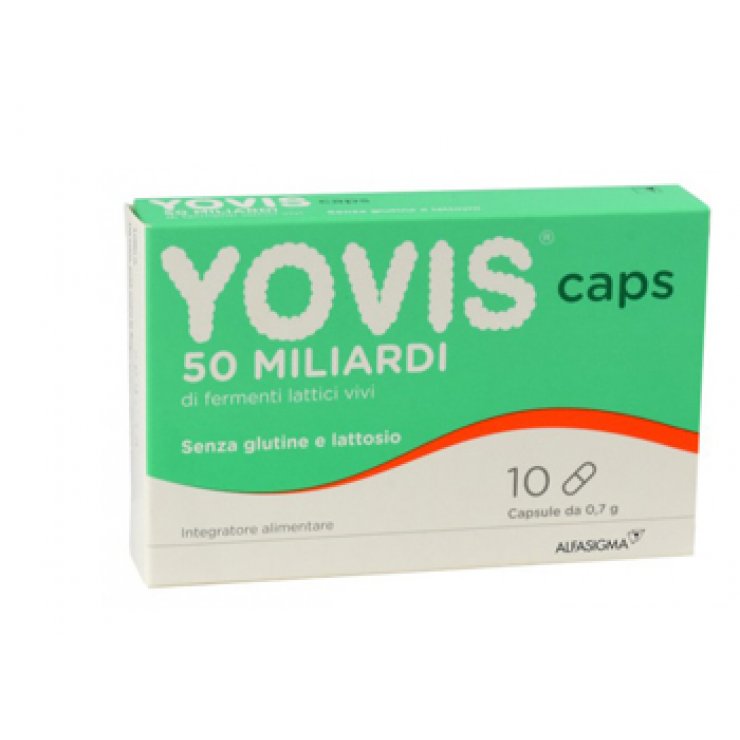 Yovis Caps - Alfasigma - 10 compresse - Integratore alimentare con fermenti lattici vivi ad azione prebiotica per l'equilibrio della flora intestinale