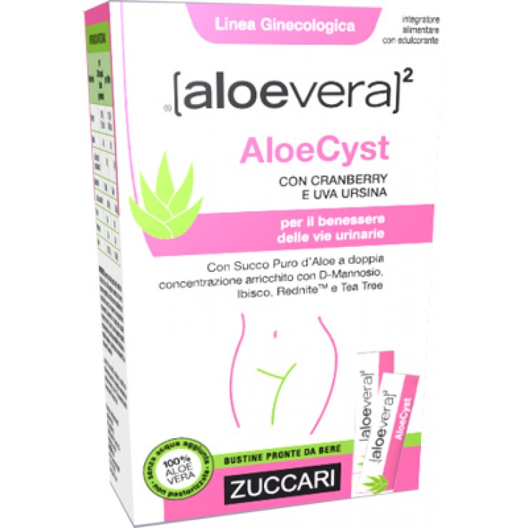 AloeCyst - Zuccari - 15 bustine da 10 ml - Integratore alimentare per il benessere delle vie urinarie, aiuta a contrastare le infiammazioni