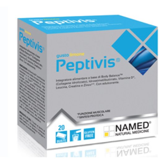 Peptivis (Limone) - Named - 20 buste - Integratore alimentare che favorisce la normale funzione muscolare e il mantenimento di ossa normali