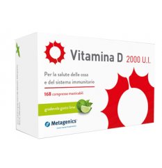 Vitamina D 2000 U.I. - Metagenics - 168 compresse masticabili - Integratore alimentare di Vitamina D per la salute delle ossa