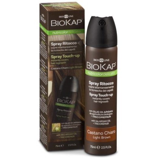 Biokap - Spray Ritocco (Castano Scuro) - Bios Line - 75 ml - Spray per un veloce ed impeccabile ritocco alla ricrescita dei capelli