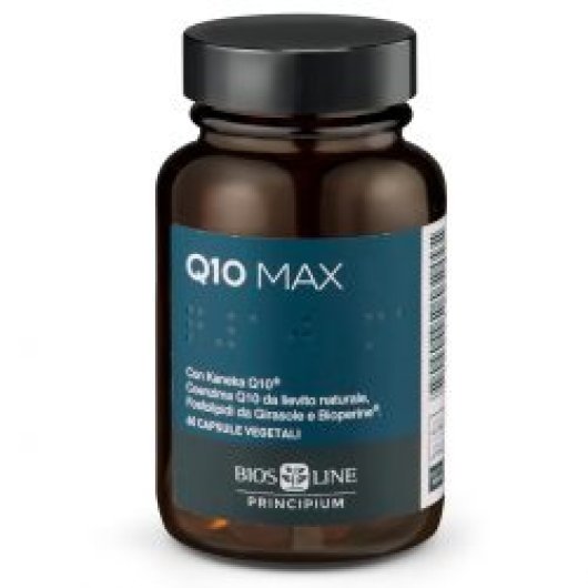 Principium Q10 Max - Bios Line - 60 capsule - Integratore alimentare con coenzima Q10 per la  salute del cuore, del fegato, cervello e muscoli scheletrici