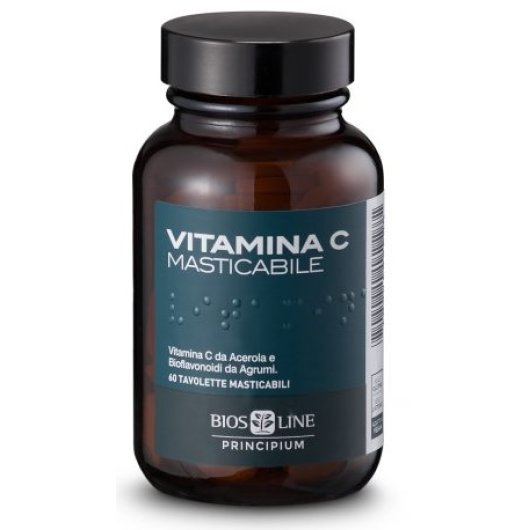 Principium Vitamina C - Bios Line - 60 compresse masticabili - Integratore alimentare con Vitamina C per il benessere del sistema immunitario