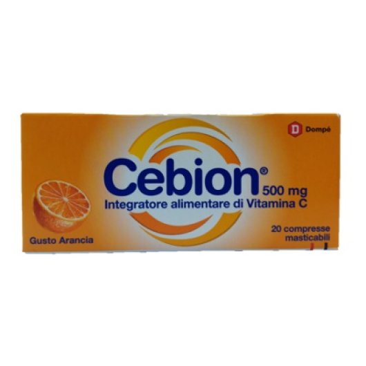 Cebion (Arancia) - Dompé - 20 compresse masticabili - Integratore alimentare di Vitamina C