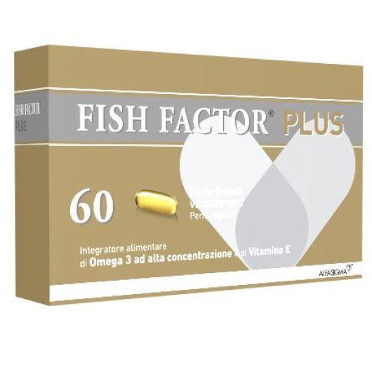 Fish Factor Plus - Alfasigma - 60 perle grandi - Integratore alimentare che contribuisce al miglioramento delle funzioni dell'apparato cardiovascolare