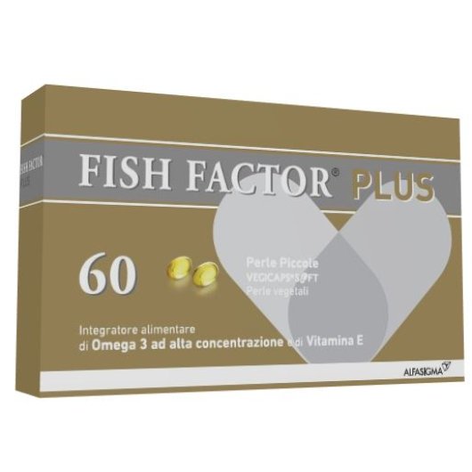 Fish Factor Plus - Alfasigma - 60 perle piccole - Integratore alimentare che contribuisce al miglioramento delle funzioni dell'apparato cardiovascolare