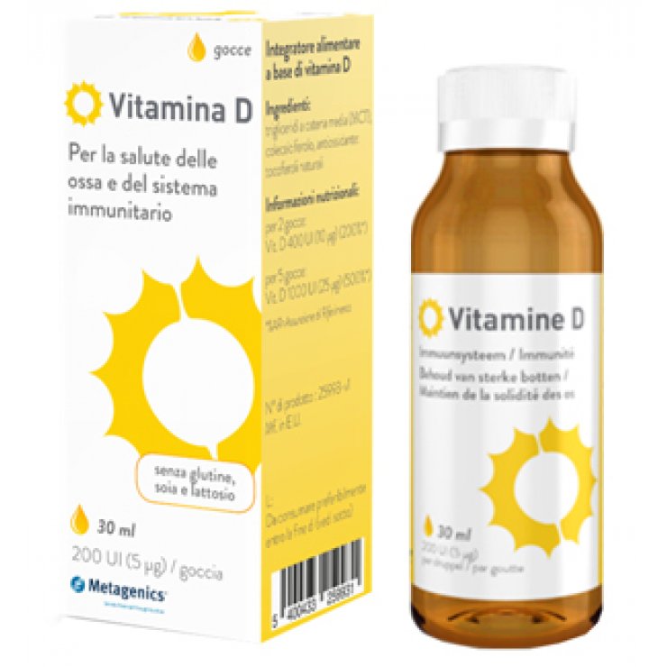 Vitamina D Liquido - Metagenics - Flacone da 30 ml - Integratore alimentare di Vitamina D per la salute delle ossa