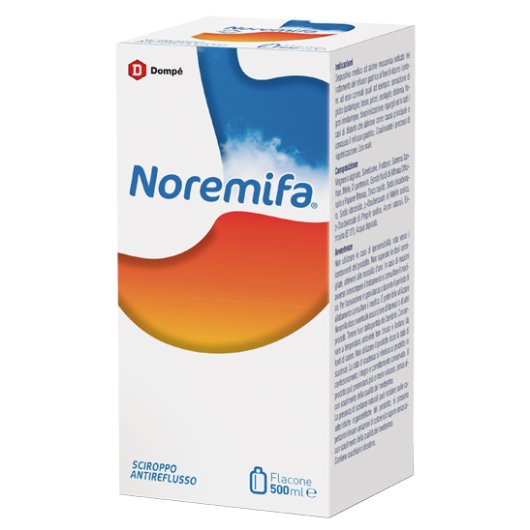 Noremifa - Dompé - 500 ml - Sciroppo per il trattamento del reflusso gastroesofageo riducendo i sintomi e l'acidità di stomaco