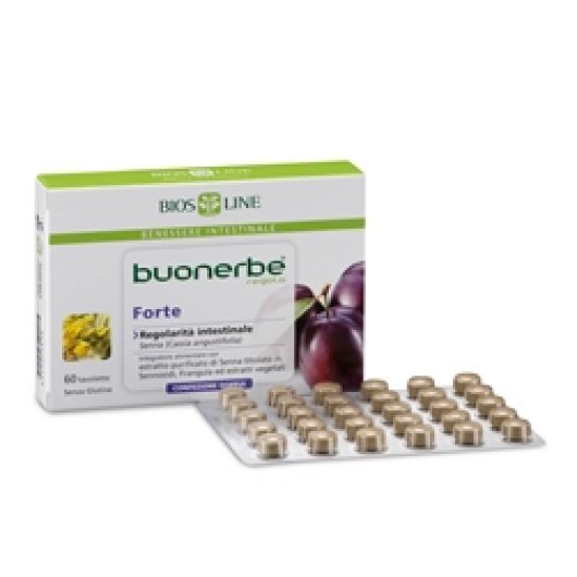 Buonerbe Forte - Bios Line - 60 compresse - Integratore alimentare che aiuta a favorire il regolare transito intestinale 