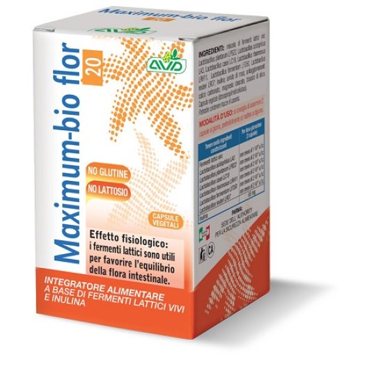 Maximum Bio Flor 20 - Avd Reform - 40 capsule - Integratore alimentare per l'equilibrio della flora batterica intestinale 