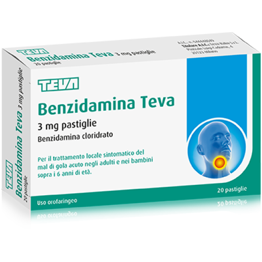 BENZIDAMINA TEVA 20PASTL 3MG