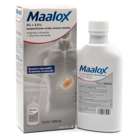 Maalox - Opella - Flacone da 250 ml - Sospensione orale per il trattamento sintomatico di bruciore e iperacidità di stomaco occasionali