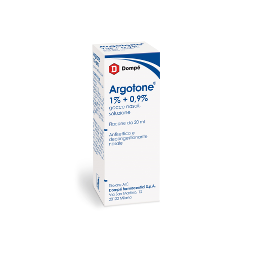 Argotone - Dompé - Flacone da 20 ml - Soluzione ad azione antisettica e decongestionante nasale