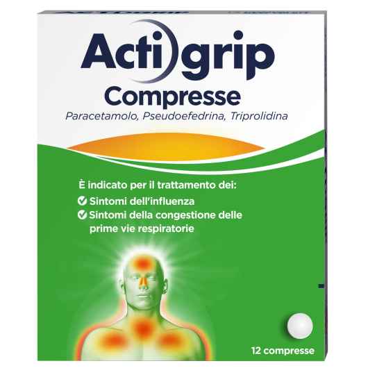 ACTIGRIP 12CPR 2,5+60+500MG