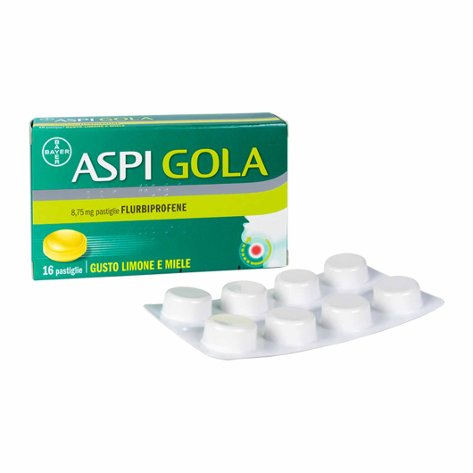 Aspi Gola - Flurbiprofene per Gola infiammata - Bayer - 16 pastiglie orosolubili - Medicinale per trattare l'infiammazione di gola, bocca e gengive 