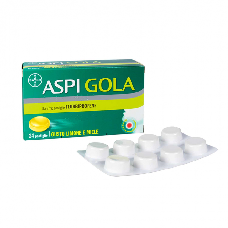 Aspi Gola - Flurbiprofene per Gola infiammata - Bayer - 24 pastiglie orosolubili - Medicinale per trattare l'infiammazione di gola, bocca e gengive 