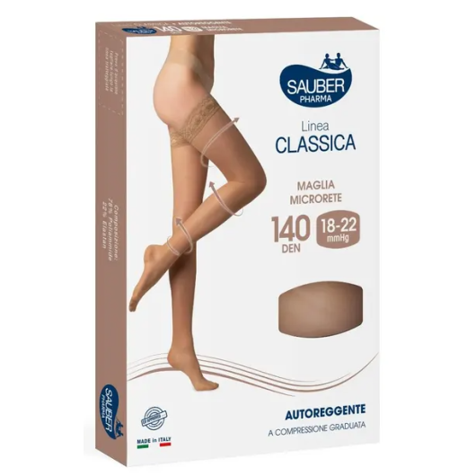 Sauber Classica - Collant Maglia Microrete 140 Denari Nude Beige Taglia 4