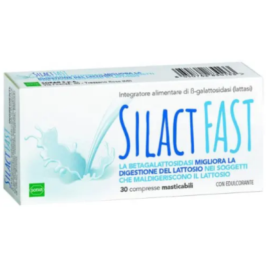 Silact Fast - Alfasigma - 30 compresse masticabili - Integratore alimentare che contrasta la comparsa di sintomi della mal digestione del lattosio