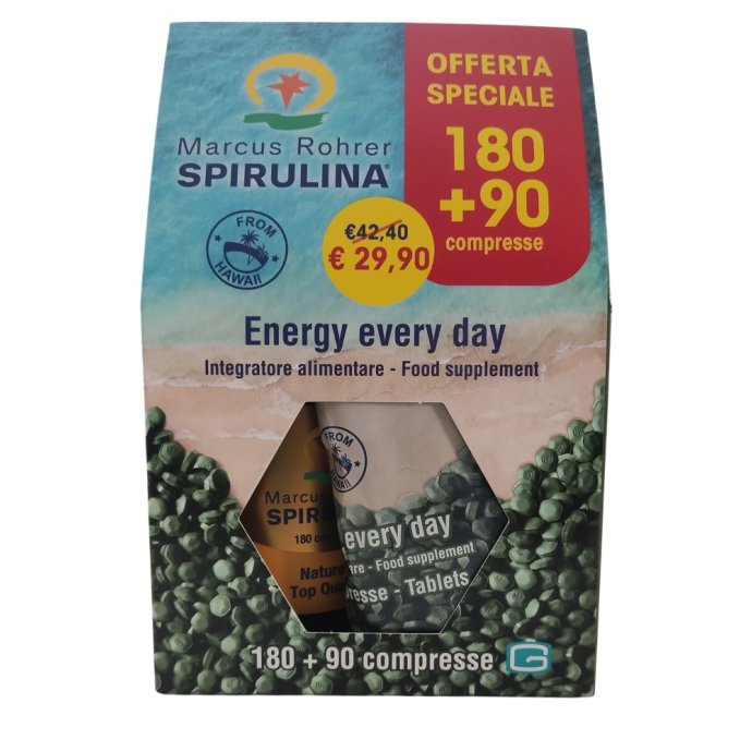 Marcus Rohrer Spirulina 180 compresse + 90 compresse - Integratore Energizzante