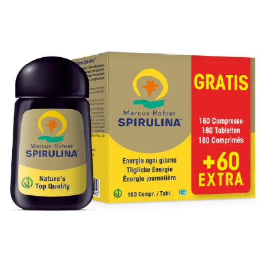 Spirulina Marcus Rohrer - Giuriati Group - 180 compresse + 60 Gratis - Integratore con Spirulina per il supporto dell'energia e della resistenza