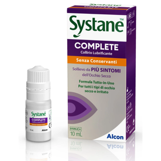 Systane Complete Collirio Lubrificante 10ml – Gocce Oculari con Nanotecnologia Lipidica per Occhi Secchi, Bruciore e Affaticamento da Schermi