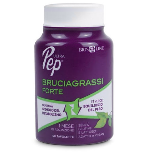 Ultra Pep Bruciagrassi Forte - Bios Line - 60 Tavolette - Integratore alimentare che aiuta l'organismo in caso di sovrappeso o metabolismo rallentato