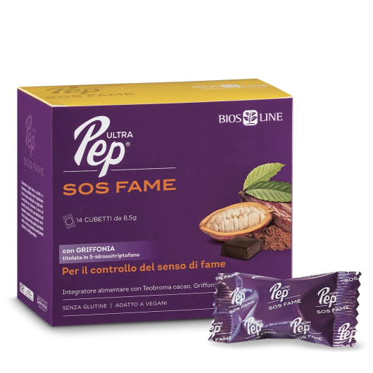 Ultra Pep SOS Fame - Bios Line - 14 cubetti - Integratore alimentare che aiuta a controllare il senso di fame