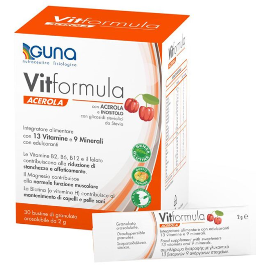 Guna Vitformula Acerola-Integratore Ricostituente e Antiossidante-30 Bustine