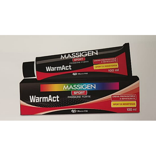 Warm Act - Massigen Sport - Tubetto da 100 ml - Crema muscolare preparatoria, riscaldante