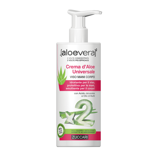 Crema d’Aloe Universale - Zuccari - Tubo da 300 ml - Crema viso e corpo ad azione idratante e lenitiva