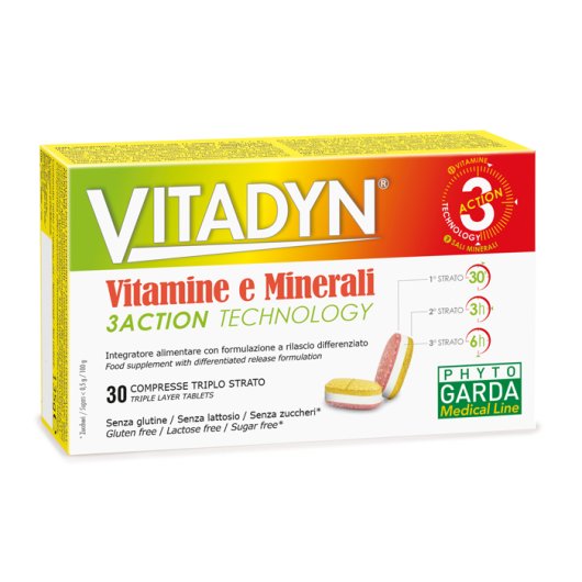 VITADYN® Vitamine e Minerali - Named - 30 compresse - Integratore alimentare di 11 vitamine e 7 minerali