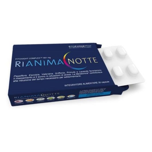 Rianima Notte - 30 capsule 15g - integratore alimentare per favorire il riposo notturno