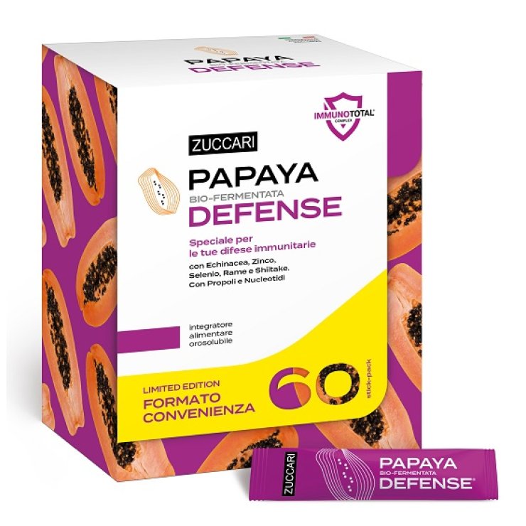 Papaya Defense - Zuccari - 60 stick-pack - Integratore alimentare che sostiene il sistema immunitario contro i malanni stagionali