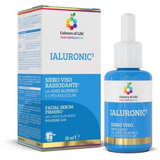 Colours of Life - IALURONIC^3 - Optima Naturals - Flacone da 30 ml - Siero viso con acido ialuronico a 3 pesi molecolari