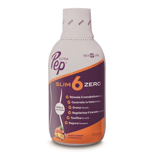 Ultra Pep Slim 6 Zero (Mango e Maracuja) - Bios Line - 500 ml - Integratore alimentare da bere che aiuta a controllare il peso