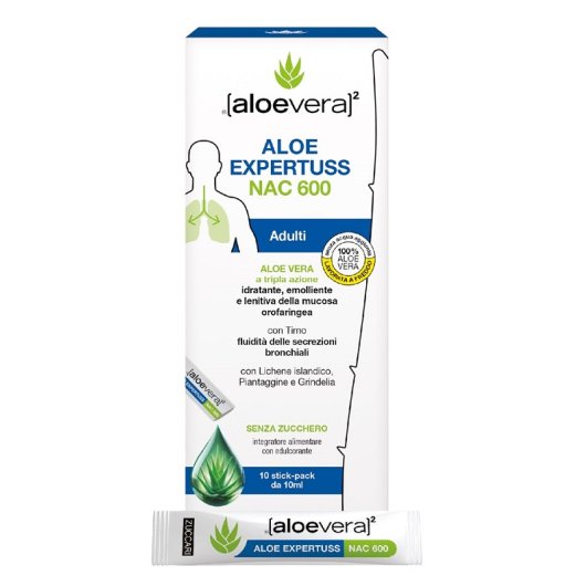 Aloe Expertuss NAC 600  - Zuccari  - Soluzione per Tosse e Catarro 10 Stick