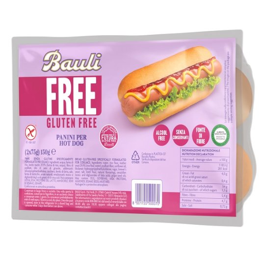 BAULI FREE PANINI HOT DOG 2PZ BAULI FREE PANINI HOT DOG 2PZ