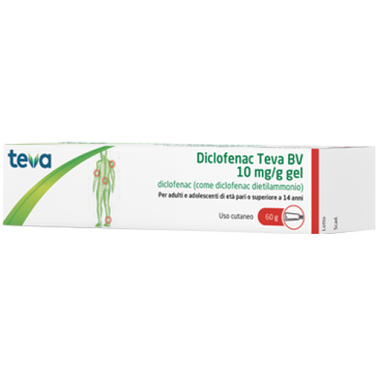 DICLOFENAC TEVA GEL60G10MG/G