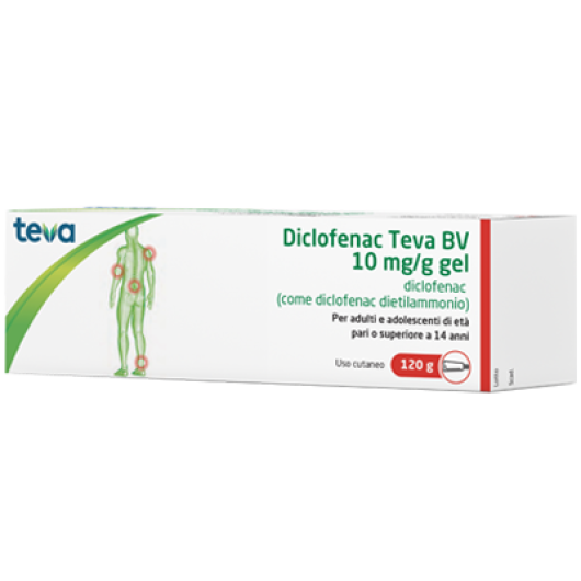 DICLOFENAC TEVAGEL120G10MG/G