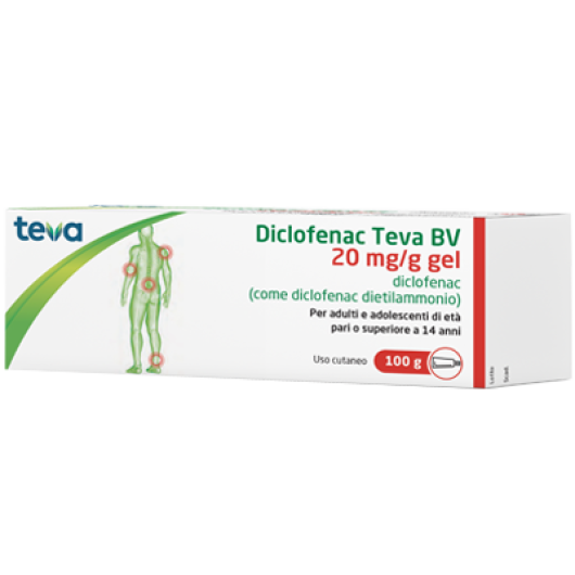 DICLOFENAC TEVAGEL100G20MG/G