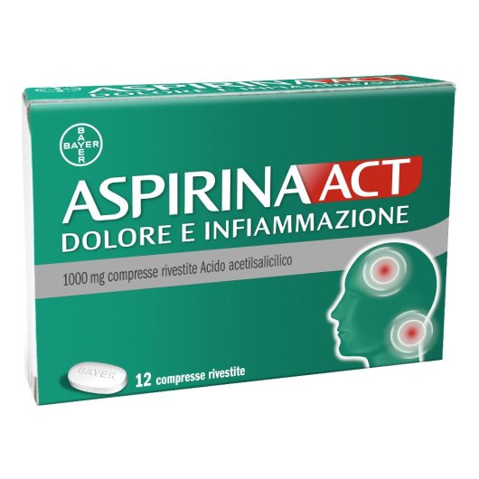 Aspirina Dolore e Infiammazione - Bayer - 12 compresse - Medicinale ad azione antidolorifica, antinfiammatoria e antipiretica