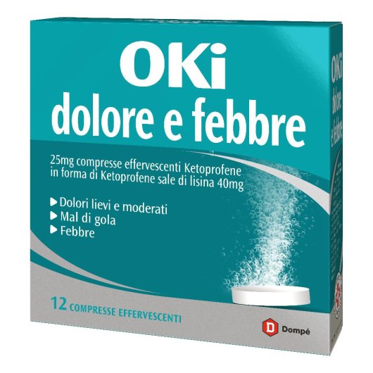 Oki dolore e febbre - Dompé - 12 compresse effervescenti - Farmaco antidolorifico