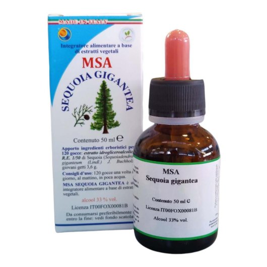 MSA SEQUOIA GIGANTEA (Sequoia) - Herboplanet - Flacone da 50 ml - Integratore alimentare che aiuta a ritrovare la gioia di vivere