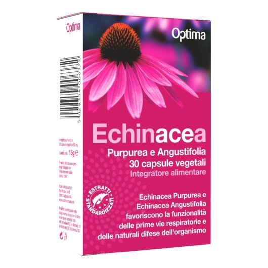 Echinacea - Capsule vegetali - Optima Naturals - 30 capsule vegetali - Integratore alimentare a base di Echinacea per il benessere delle vie respiratorie