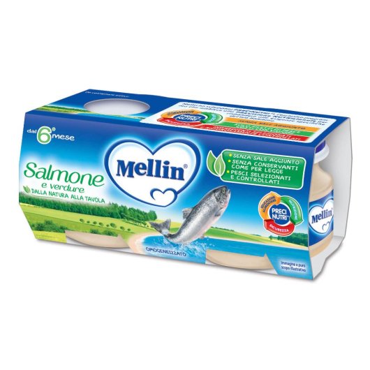 Mellin Omog Salmone 2x80g