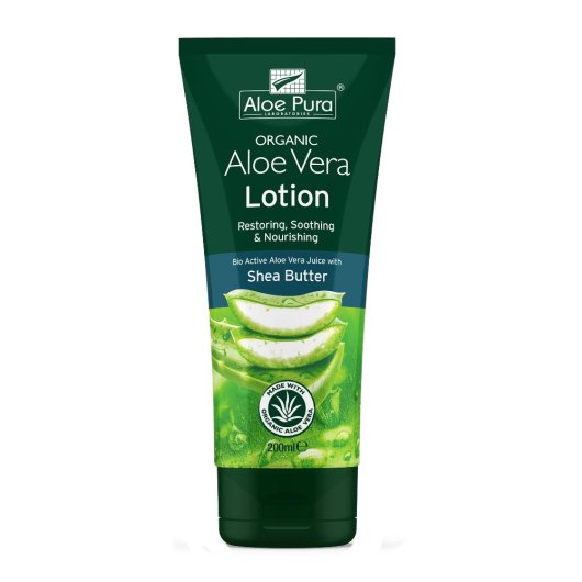 Aloe Pura - Lozione di Aloe Vera Pura - Optima Naturals - Tubetto da 200 ml - Lozione emolliente a base di gel puro non filtrato di Aloe Vera Bio