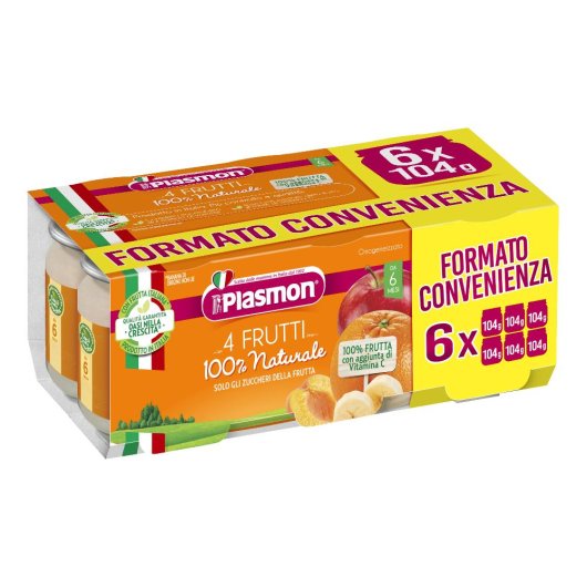 PLASMON OMOG 4FRUT 104X6